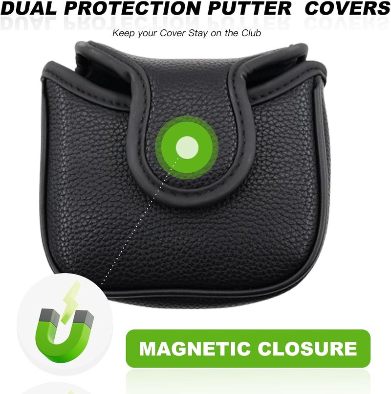 Frimon Golf Club Covers,4pcs or 1pc Golf Headcovers for Woods and Driver Fairway Hybrids Women Men - Premium PU Leather with Interchangeable Tags & Magnetic Blade and Mallet Putter Covers - Image 4